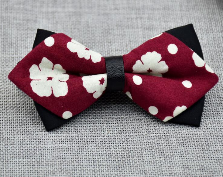 Men's Red Black White Dots Pre-Tied Bow Tie - Amedeo Exclusive