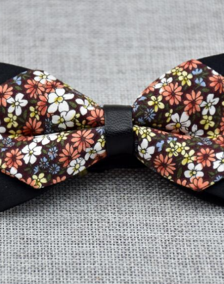 Men's Colorful Floral 100% Soft Cotton Pre-Tied Bow Tie - Amedeo Exclusive