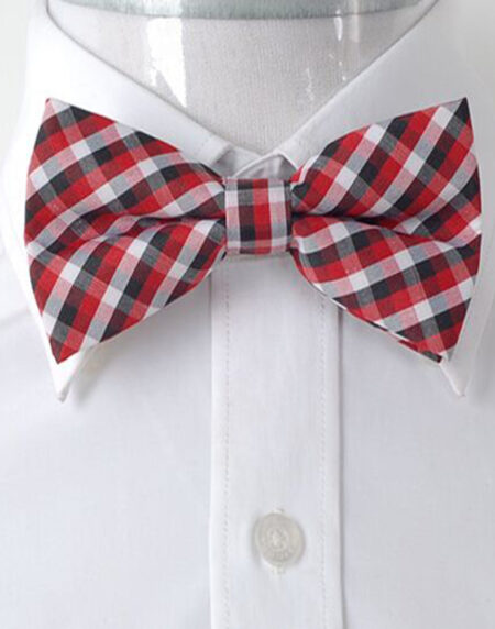 Men's Red White & Black 2 Silk Pre-Tied Bow Tie - Amedeo Exclusive