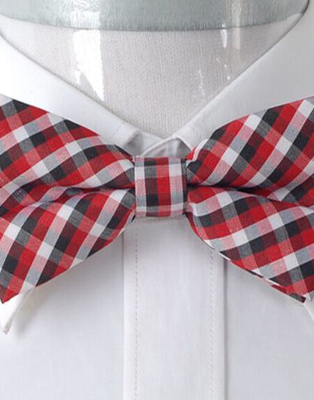 Men's Red White & Black 2 Silk Pre-Tied Bow Tie - Amedeo Exclusive