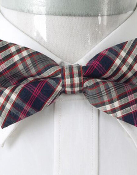 Men's  Blue & Pink Nova Plaid Pre-Tied Bow Tie - Amedeo Exclusive