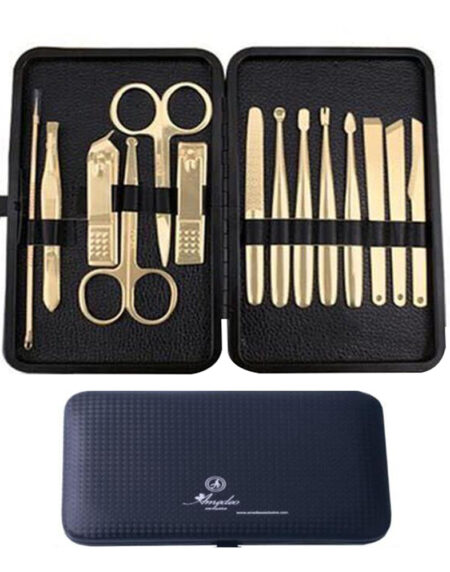 Unisex 14 Piece Golden Plated Manicure & pedicure sets - Amedeo Exclusive
