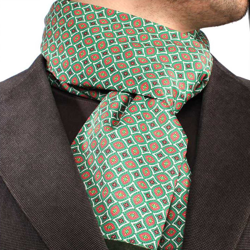 Unisex Green Yellow Soft Fashion Dress Scarves for Winter Made of Silk Blend - Amedeo Exclusive