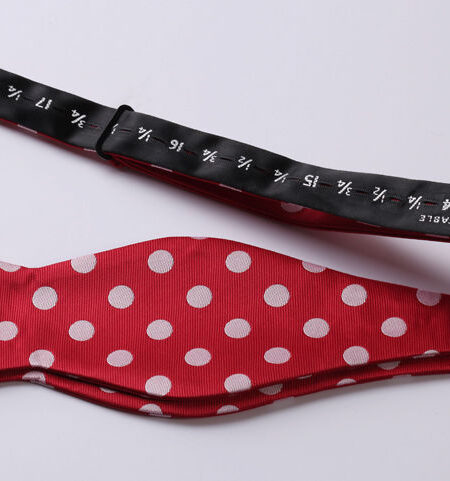 Polka Dots Silk Self Bow Tie Matching Pocket Handkerchief - Amedeo Exclusive