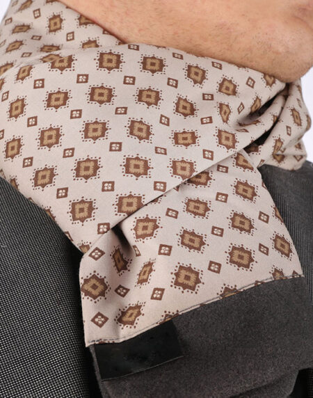 Unisex Tan Brown Soft Fashion Dress Scarves for Winter Made of Silk Blend - Amedeo Exclusive