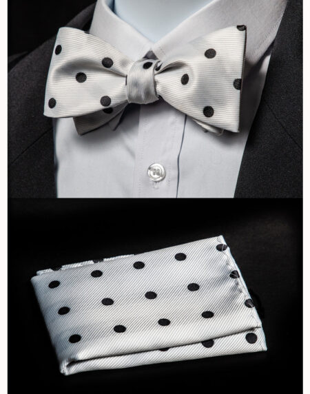 Men's Polka Dots Silk Self Bow Tie - Amedeo Exclusive