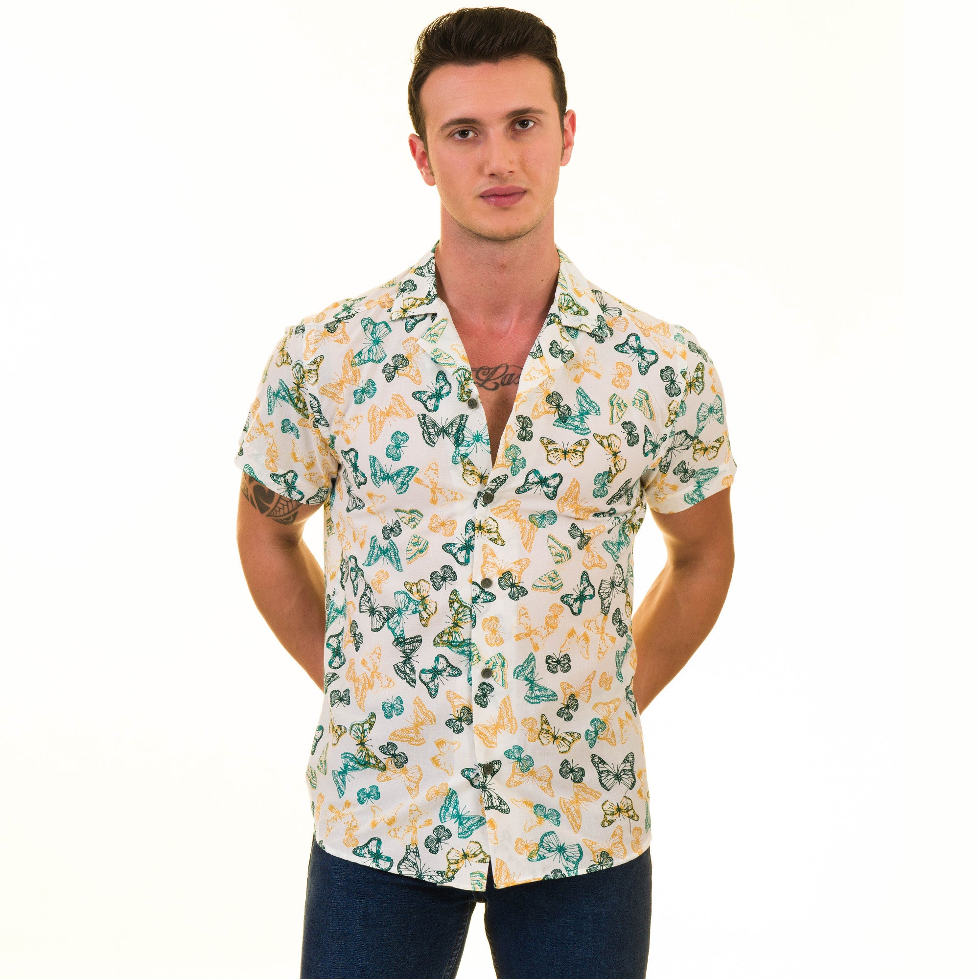 Men’s Multi-Color European Made & Designed Hawaiian Summer Shirt