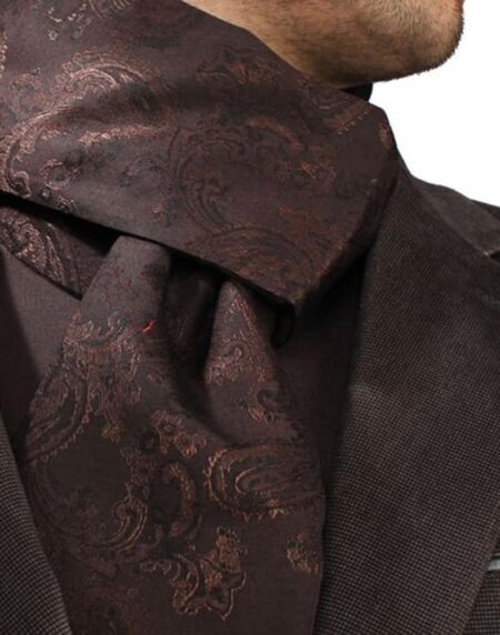 Black Purple Paisley Mens Silk Scarf - Designer neck scarf for winters - Amedeo Exclusive