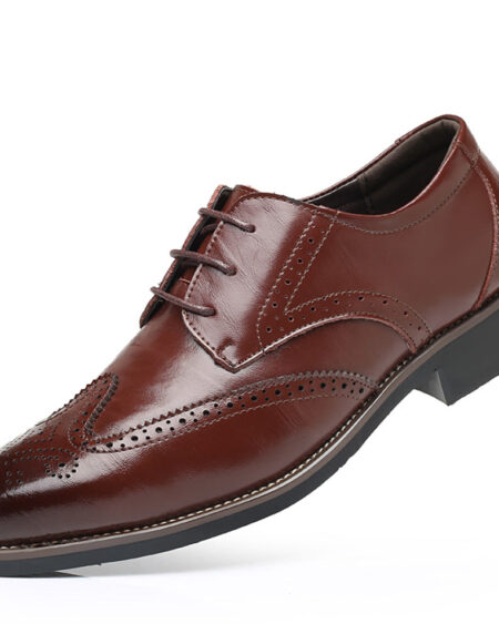 Men's Comfortable Modern Leather Lace Up Oxford Dress Casual Shoes Brown - Amedeo Exclusive