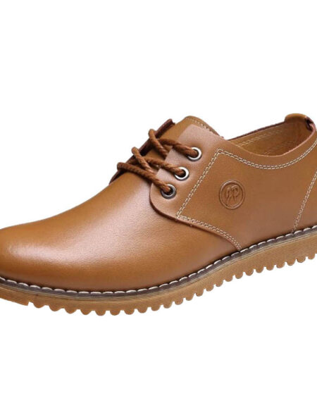 men's comfortable walking modern Leather Lace up Oxford dress casual shoes Tan - Amedeo Exclusive