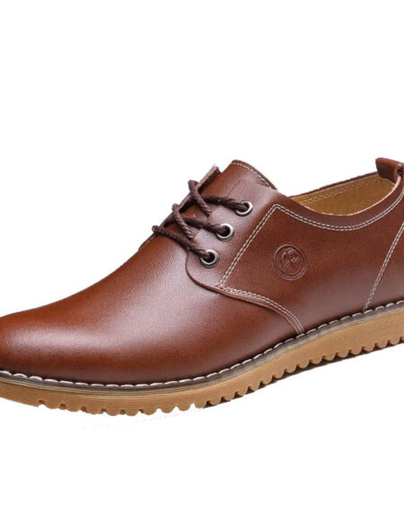 men's comfortable walking modern Leather Lace up Oxford dress casual shoes Brown - Amedeo Exclusive