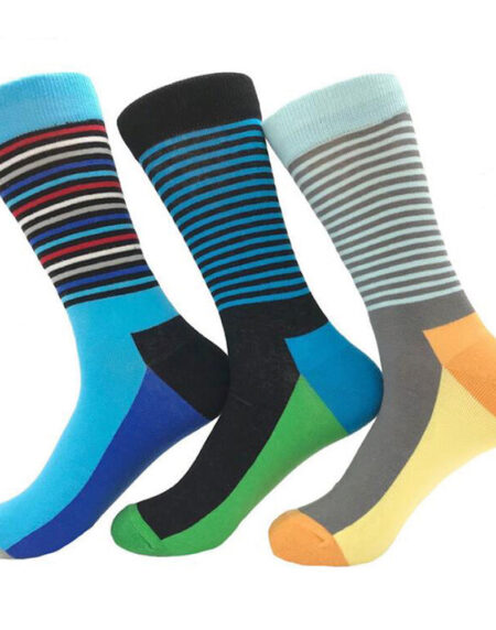 Comfortable happy colorful cotton dress  socks men's women's 3 PK - Amedeo Exclusive