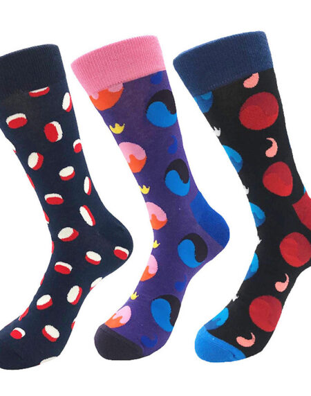 Men's New 3pk Assorted Bundle Soft Colorful Socks - Amedeo Exclusive