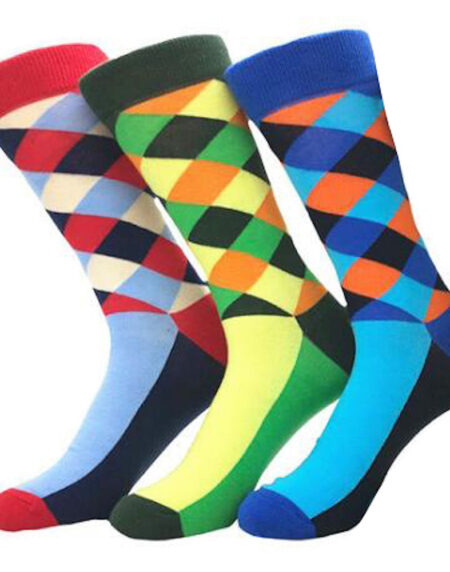 Men's Slack Printed Colorful Sock Assorted Bundle 3pk Multicolor - Amedeo Exclusive