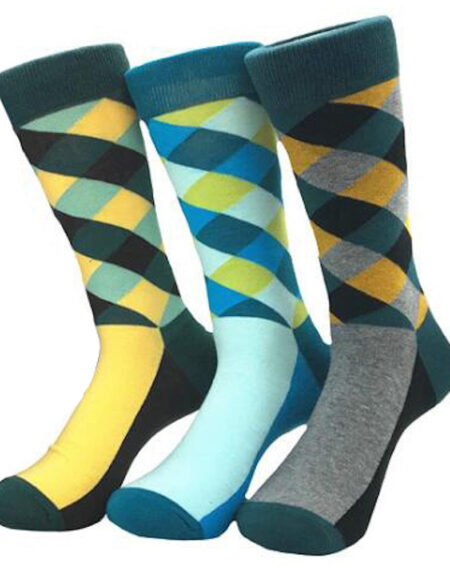 Men's Pattern 3pk Assorted Bundle Colorful Socks - Amedeo Exclusive