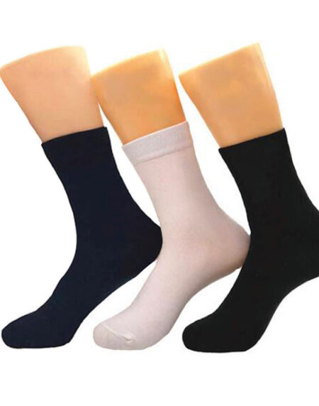 Men's Plain Three Color 3pk Assorted Bundle Soft Elastic Colorful Socks - Amedeo Exclusive