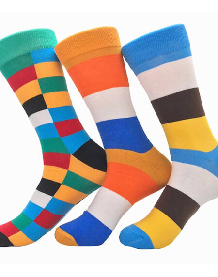 Men's Stripe 3pk Assorted Bundle  Colorful Socks - Amedeo Exclusive