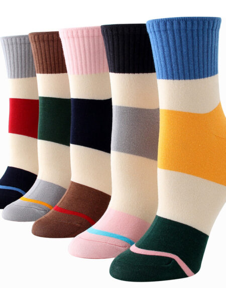 Men's Plain Five Color 5pk Assorted Bundle Soft Elastic Colorful Socks - Amedeo Exclusive