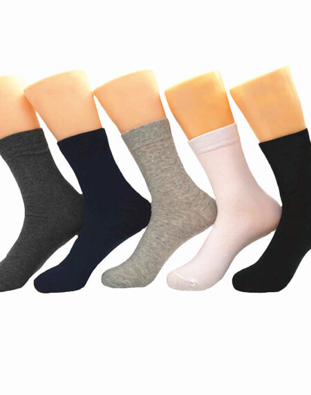 Men's Plain Multicolor 5pk Assorted Bundle Soft Colorful Socks - Amedeo Exclusive