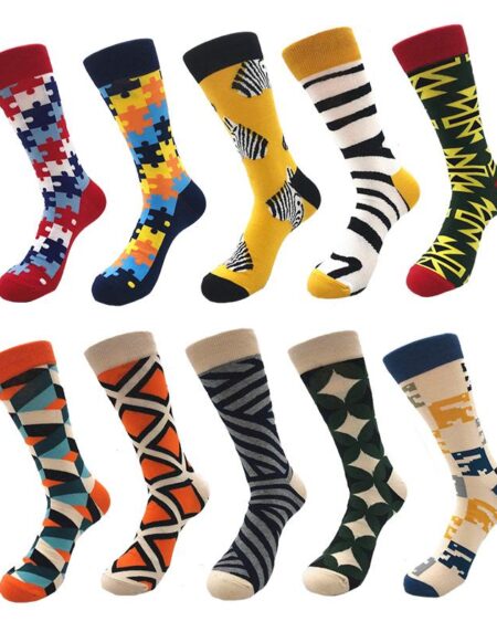 Amedoe Men's Colorful Multiple Style Pattern 10 Pack Assorted Bundle Socks - Amedeo Exclusive