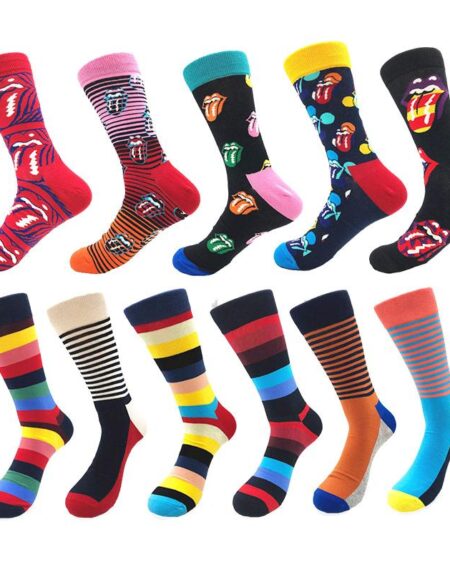 Men's Art Design & Stripe Pattern Multicolor 11pk Assorted Bundle Socks - Amedeo Exclusive