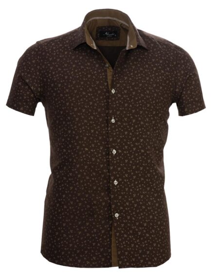 Men's Button Down Short Sleeve Shirt Men's Tailor Fit Cotton Dress Shirts - Amedeo Exclusive