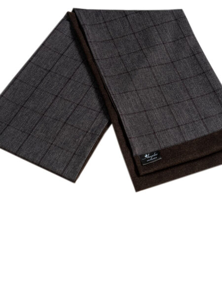 Men's Soft Wool Warm & Comfortable Burgundy Check Scarf - Amedeo Exclusive