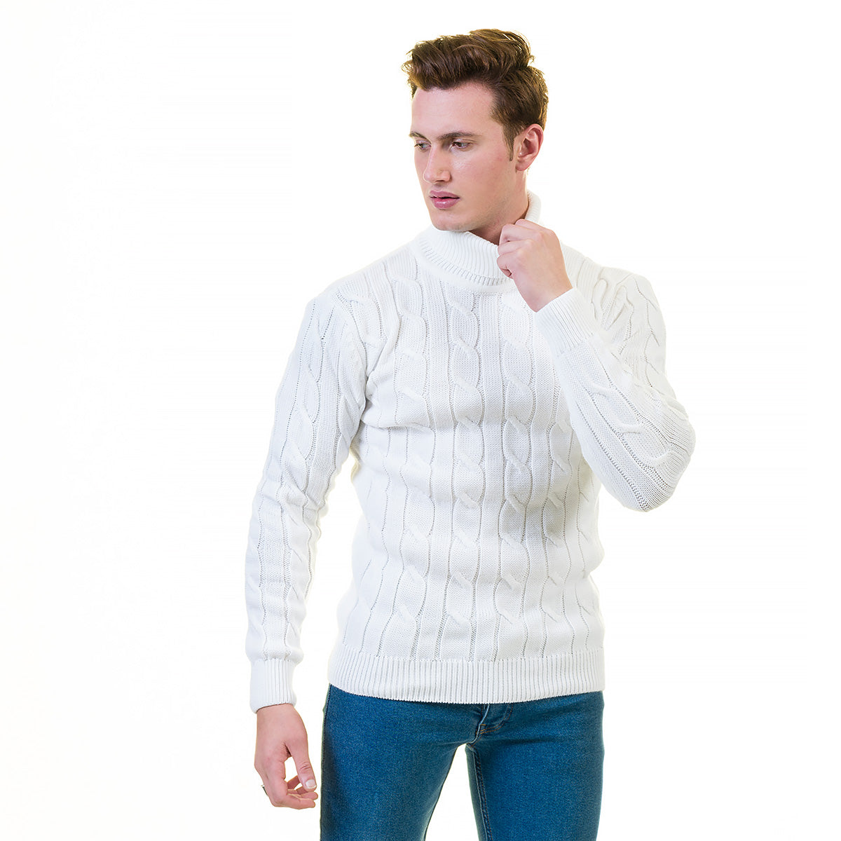 European Wool Luxury Zippered With Sweater Jacket Warm Winter Tailor Fit - Image 4