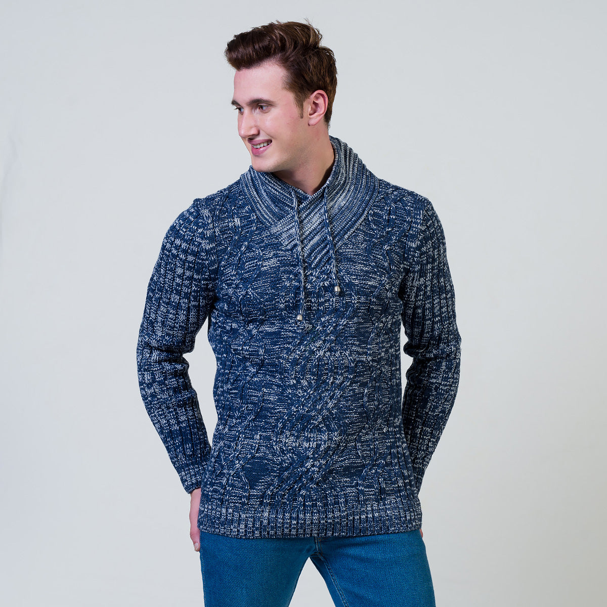 European Wool Luxury Zippered With Sweater Jacket Warm Winter Tailor Fit - Image 3
