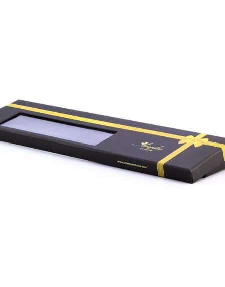 Blue Yellow Mens Designer Silk Necktie with Gift Box - Premium Quality made in Europe - Amedeo Exclusive