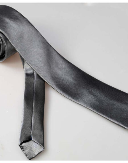 Solid Gray Mens Designer Silk Necktie with Gift Box - Premium Quality made in Europe - Amedeo Exclusive