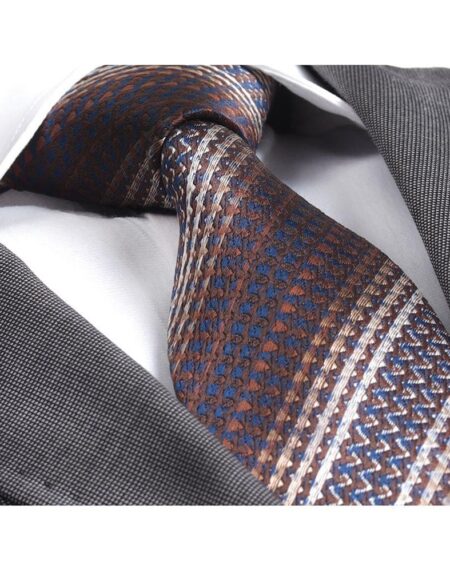Men's Fashion Brown Knitted Neck Tie Gift box - Amedeo Exclusive