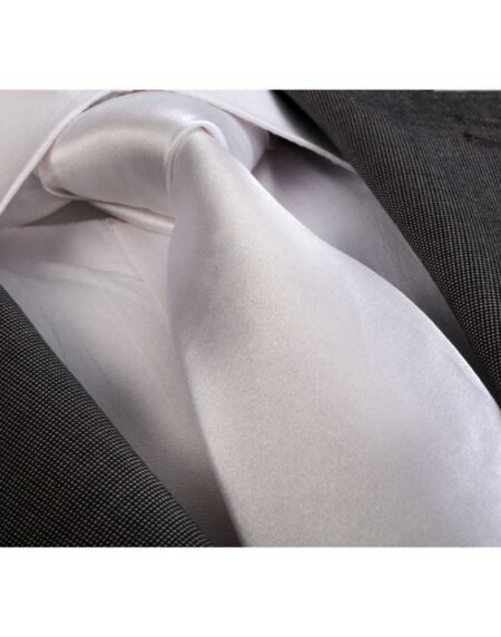 Men's jacquard White Premium Neck Tie With Gift Box - Amedeo Exclusive