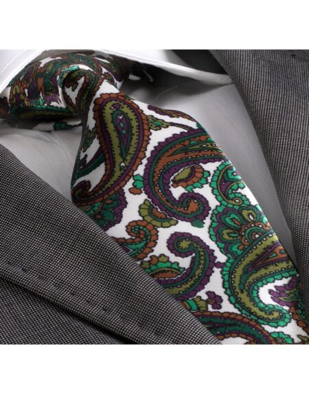 Amedeo Exclusive Men's Fashion Multicolor Flowers Silk Neck Tie With Gift Box - Amedeo Exclusive