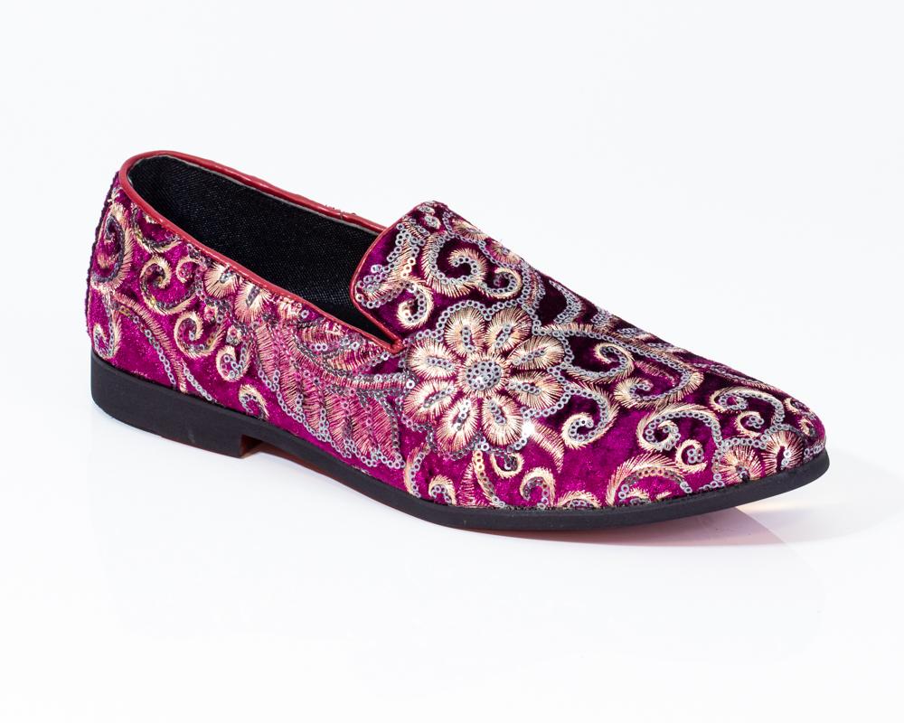 Premium Pink Multicolor Floral Loafers for men designer slip on casual / dress shoes – Luxury - Amedeo Exclusive