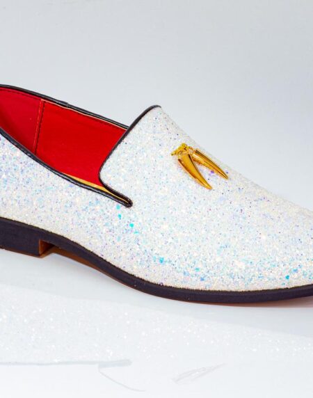 Premium White With Blue Loafers for men designer slip on casual / dress shoes – Luxury Leather - Amedeo Exclusive