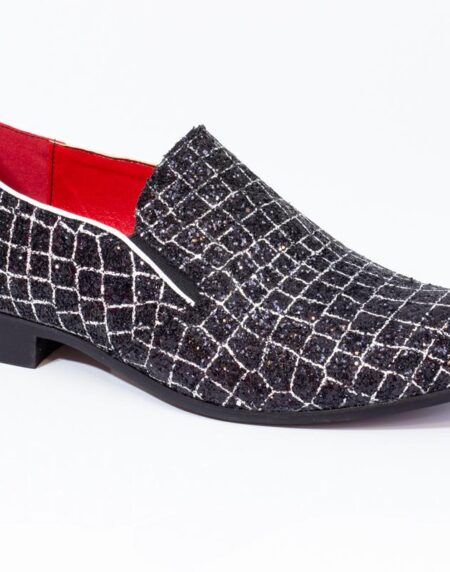 Premium Black And White Check Loafers for men designer slip on casual / dress shoes – Luxury Leather - Amedeo Exclusive