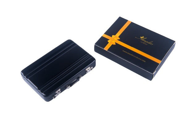 Metal Mens pocket sized Black Business Card Holder / Card Case / Visiting Card Case