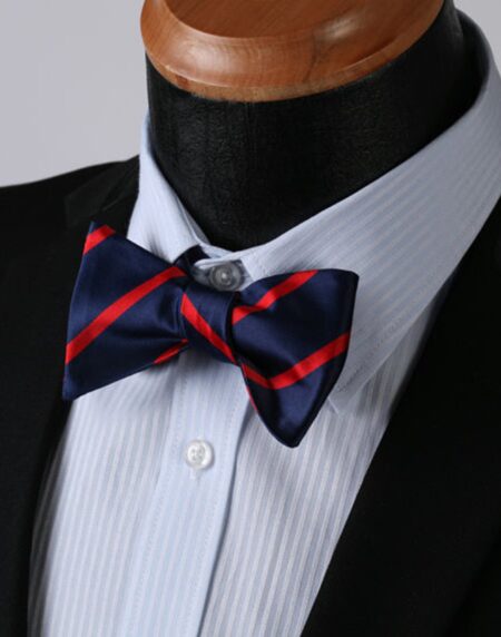 Mens Check Silk Self tie Bow Tie with Pocket Squares Set - Amedeo Exclusive