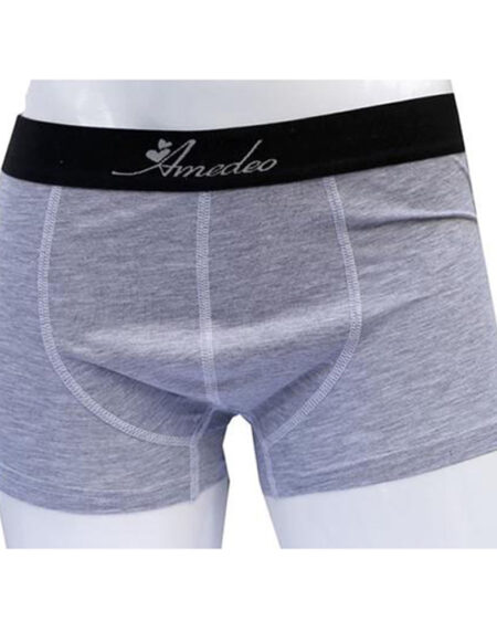 Men's Solid Grey Cotton Boxer Briefs Underwear - Amedeo Exclusive