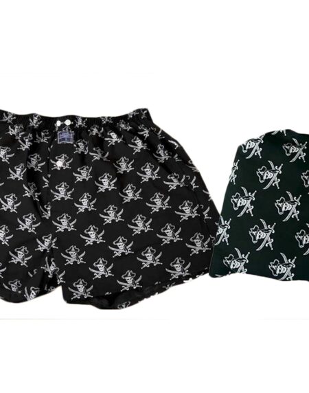 Men's Black White Pirates Cotton Boxer Brief Underwear - Amedeo Exclusive