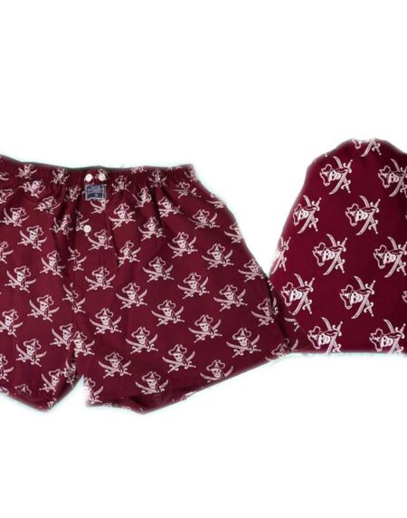 Men's Red White Pirates Cotton Boxer Brief Underwear - Amedeo Exclusive