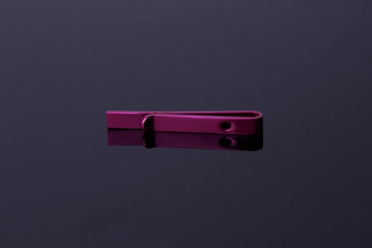 Men's Pink Shiny Metallic Stainless Steel Tie Clips - Amedeo Exclusive
