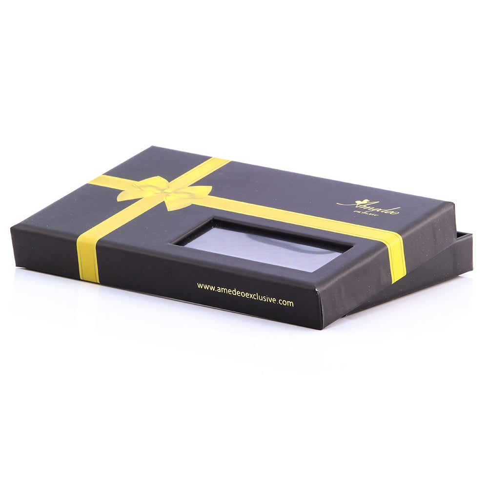 Men's Silk Purple Black Paisley Self Bow Tie & Pocket Handkerchief - Amedeo Exclusive