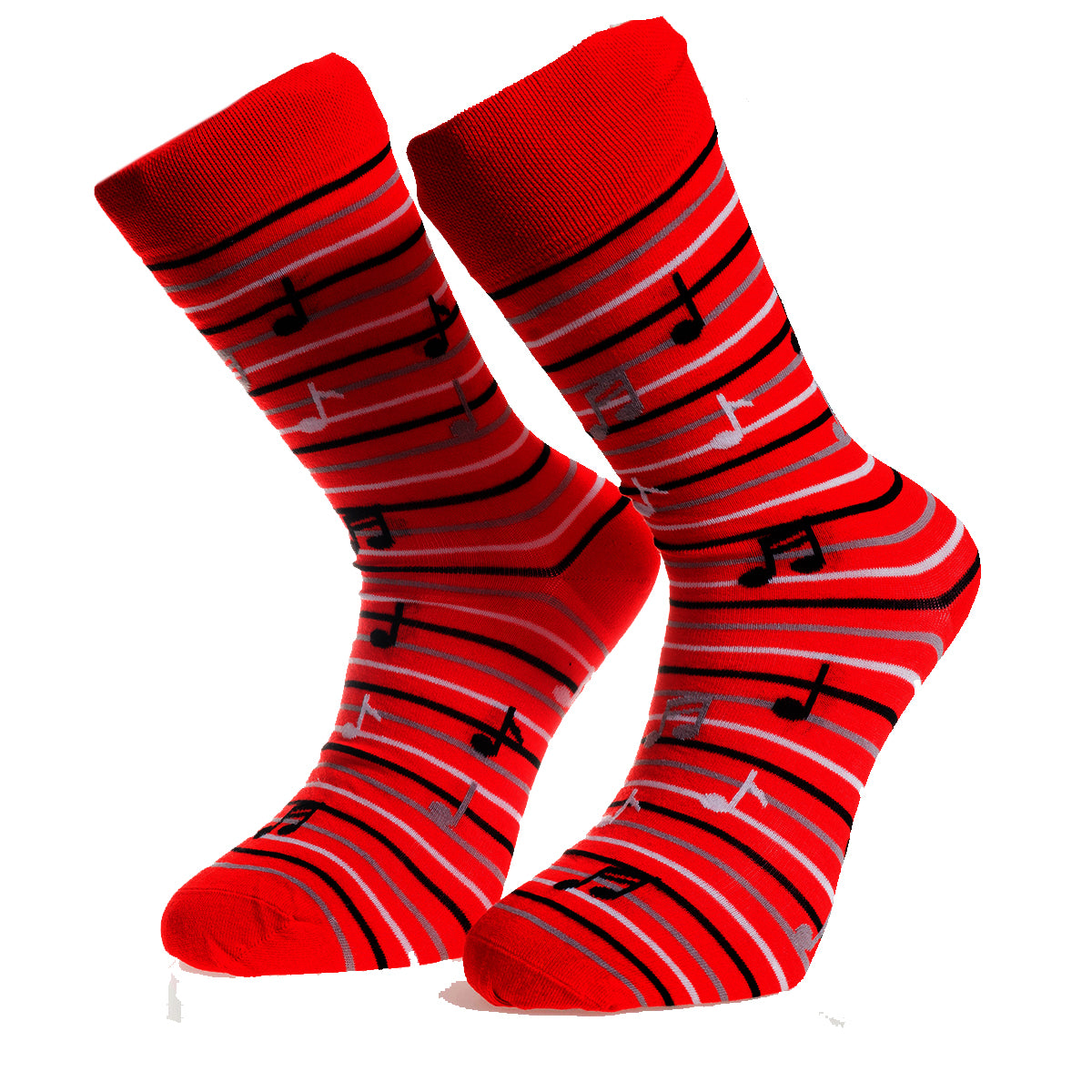 Black and Red -European Made - Egyptian Cotton Socks - Premium Cotton Fun socks with Soft Elastic - Image 2