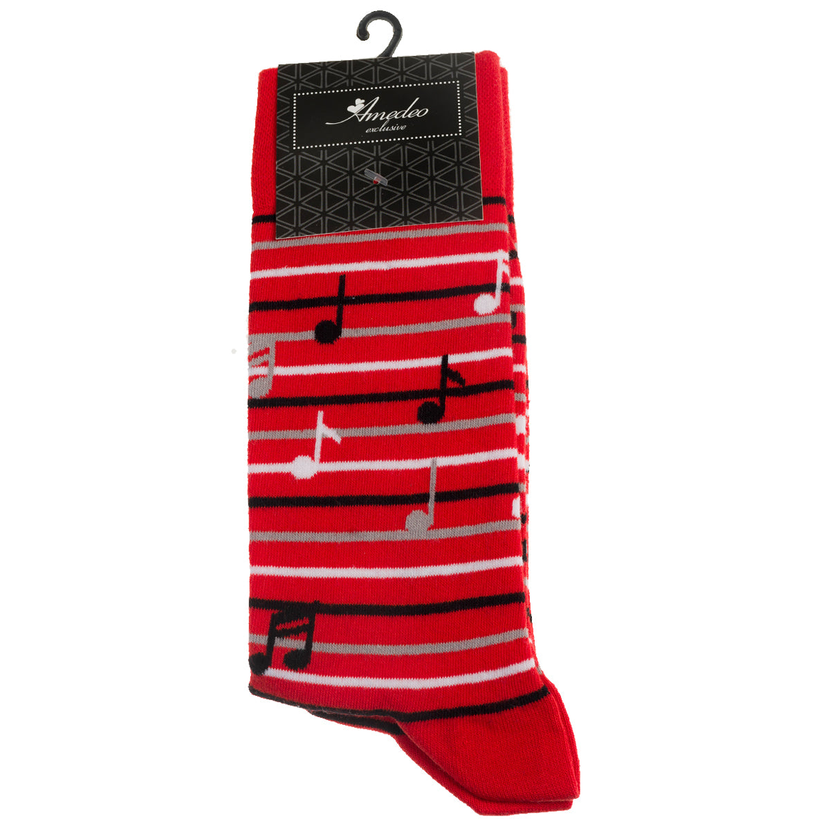 Black and Red -European Made - Egyptian Cotton Socks - Premium Cotton Fun socks with Soft Elastic - Image 3
