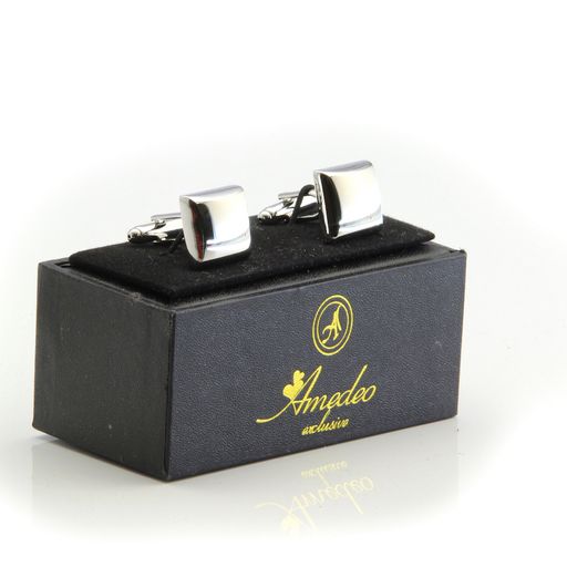 Pure Silver Mens Stainless Steel Squares Cufflinks for Shirt with Box - Hand Crafted Perfect Gift - Image 2