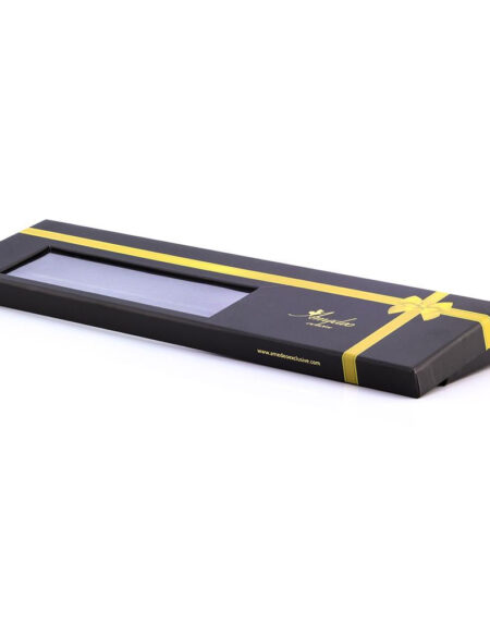 Men's Fashion Black Squares Tie Silk Neck Tie Gift Box - Amedeo Exclusive