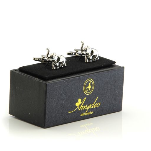 Silver Mens Stainless Steel Elephants Cufflinks for Shirt with Box - Hand Crafted Perfect Gift - Image 2